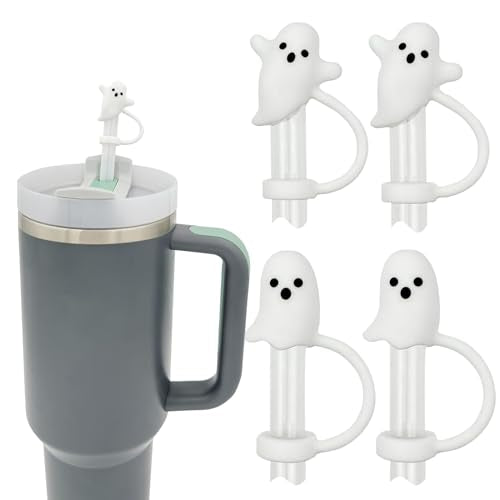 LUOLAO Cute Ghost Straw Covers Cap Compatible with Stanley Cup 30 40 oz