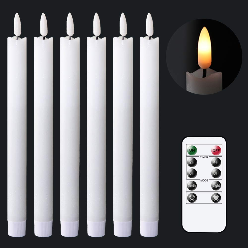 GenSwin Halloween Black Taper Flameless Candles