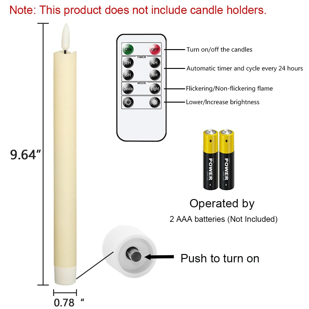 GenSwin Halloween Black Taper Flameless Candles