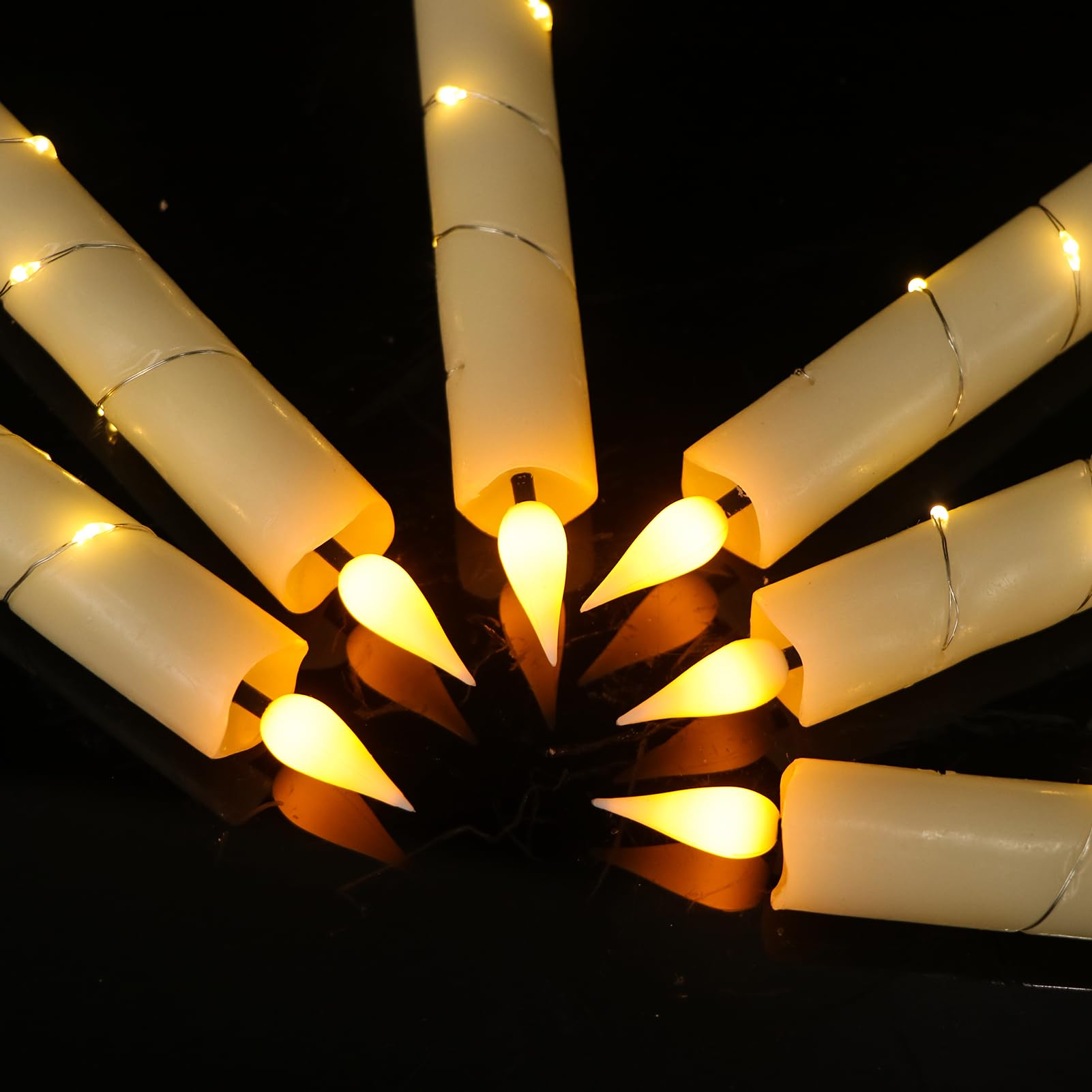 GenSwin Halloween Black Taper Flameless Candles