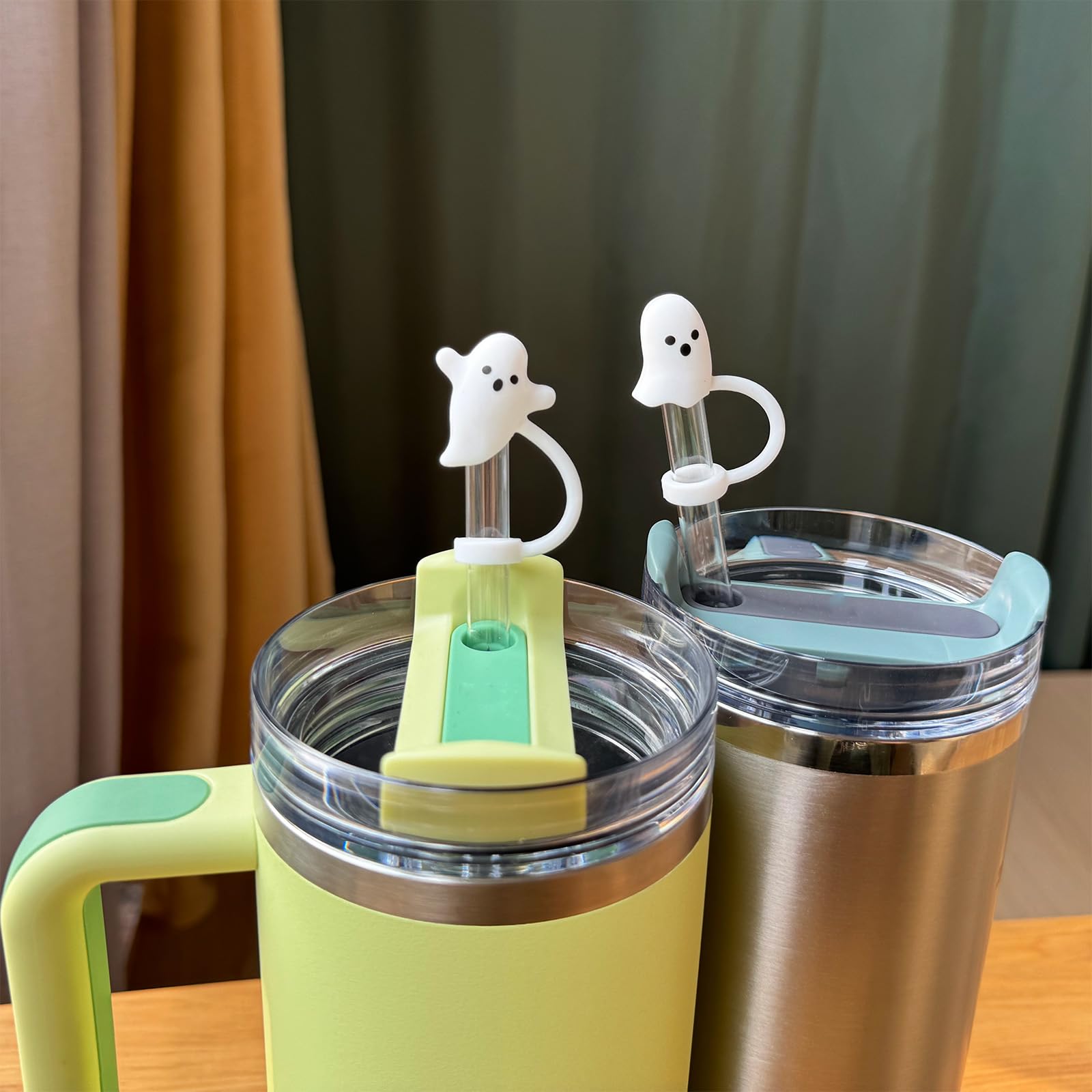 LUOLAO Cute Ghost Straw Covers Cap Compatible with Stanley Cup 30 40 oz