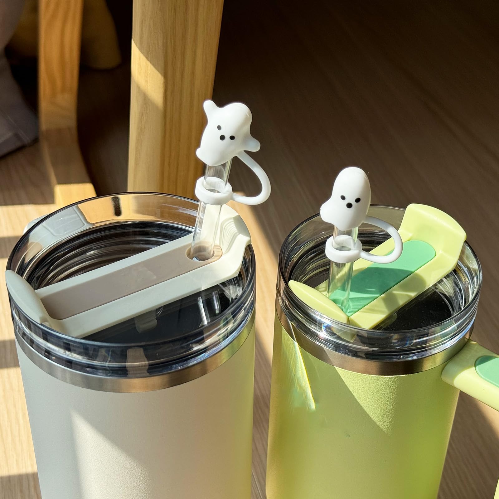 LUOLAO Cute Ghost Straw Covers Cap Compatible with Stanley Cup 30 40 oz