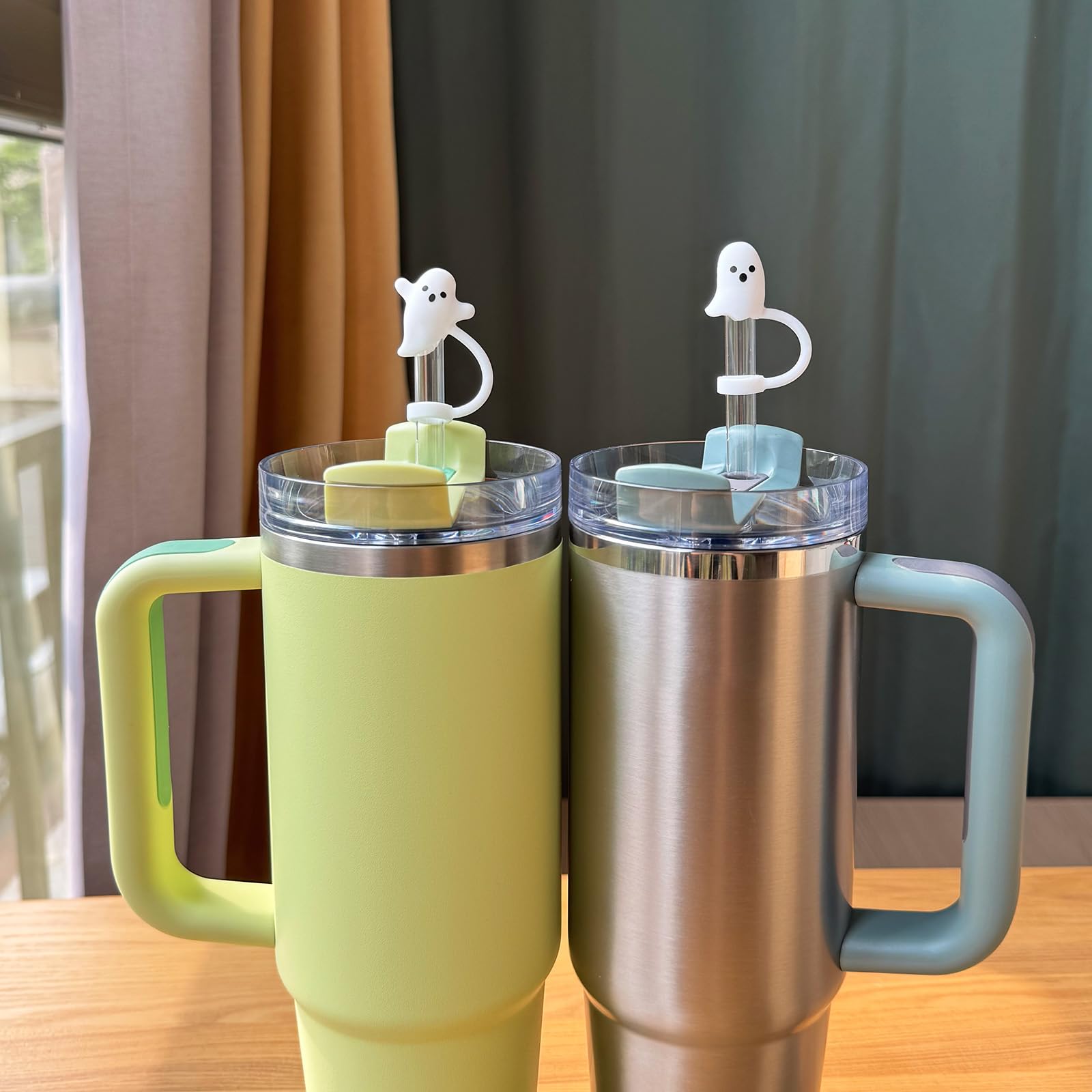 LUOLAO Cute Ghost Straw Covers Cap Compatible with Stanley Cup 30 40 oz