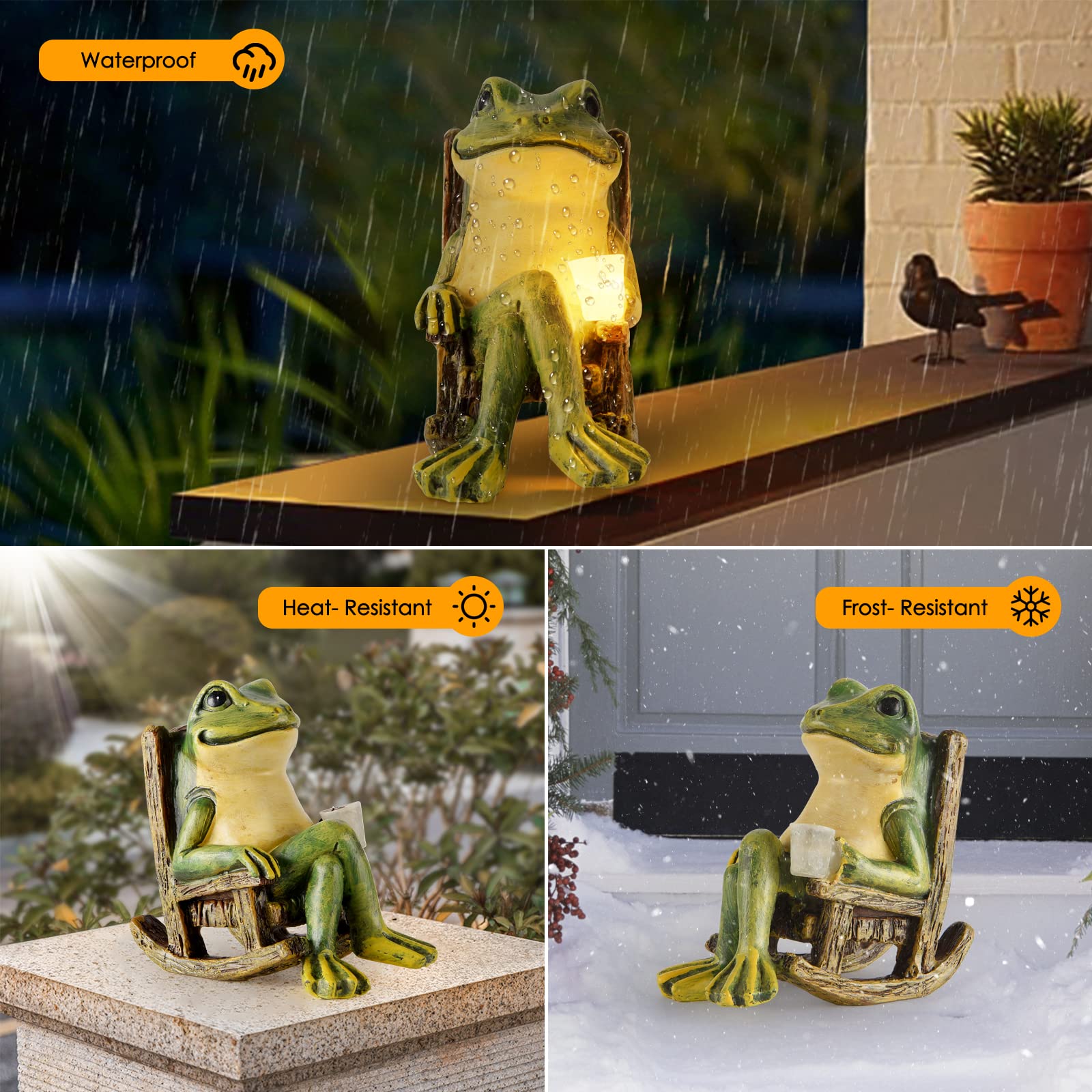 FOXMIS Miniature Frog Garden Statue Gifts Fall Halloween
