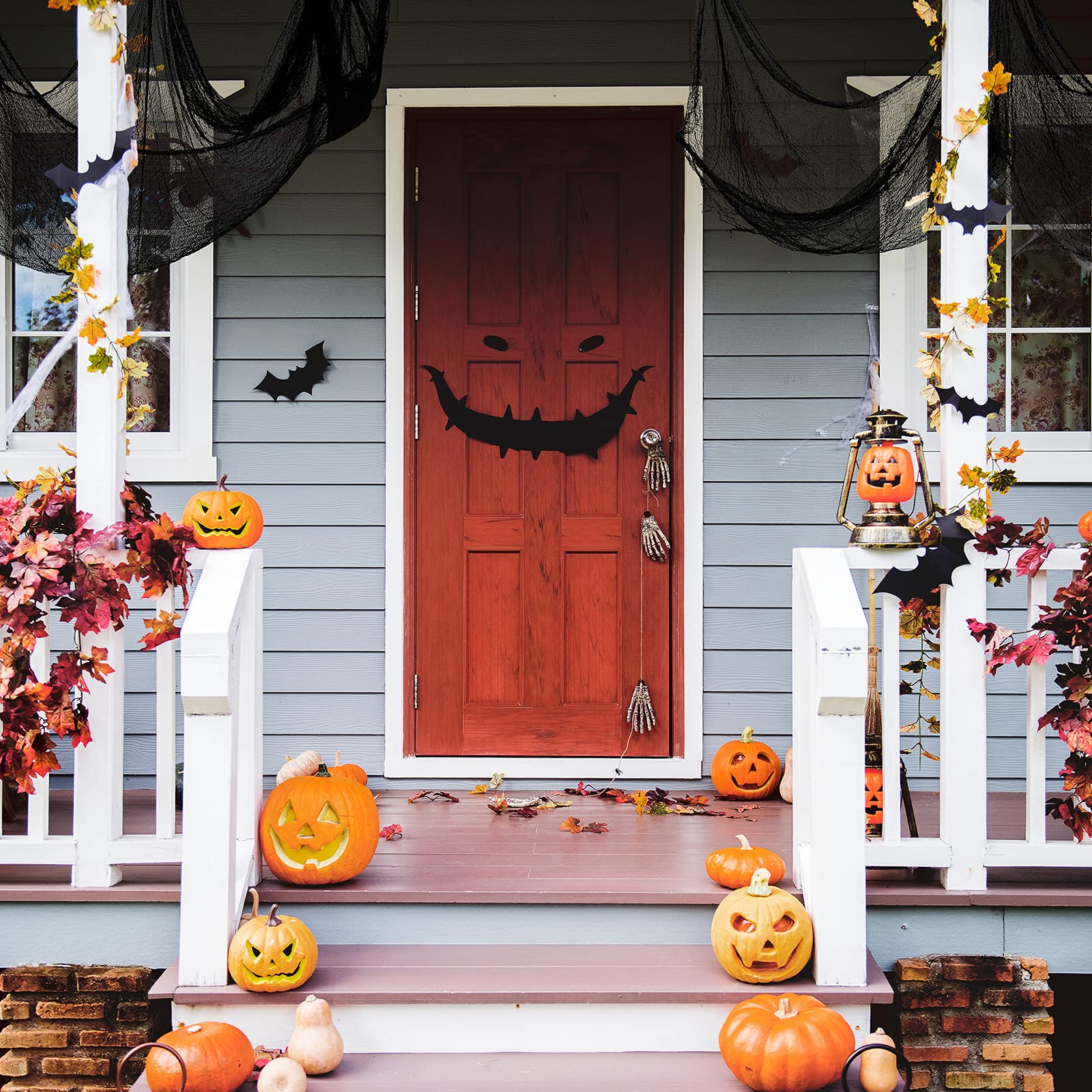 5Pcs Halloween Creepy Cloth Black 30×72inch - Halloween Decorations