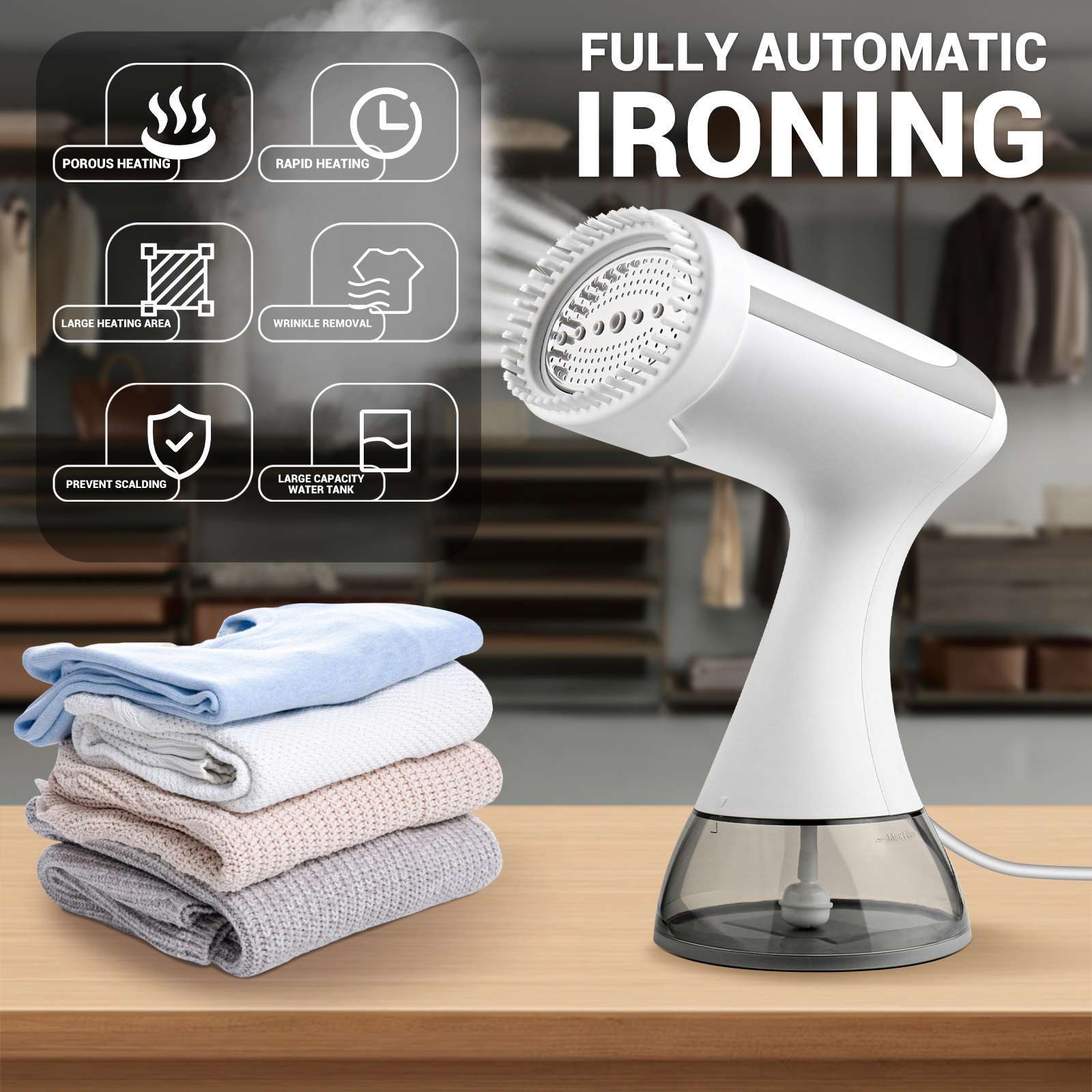 Compact Travel & Home Clothes Steamer – Fast Wrinkle Removal