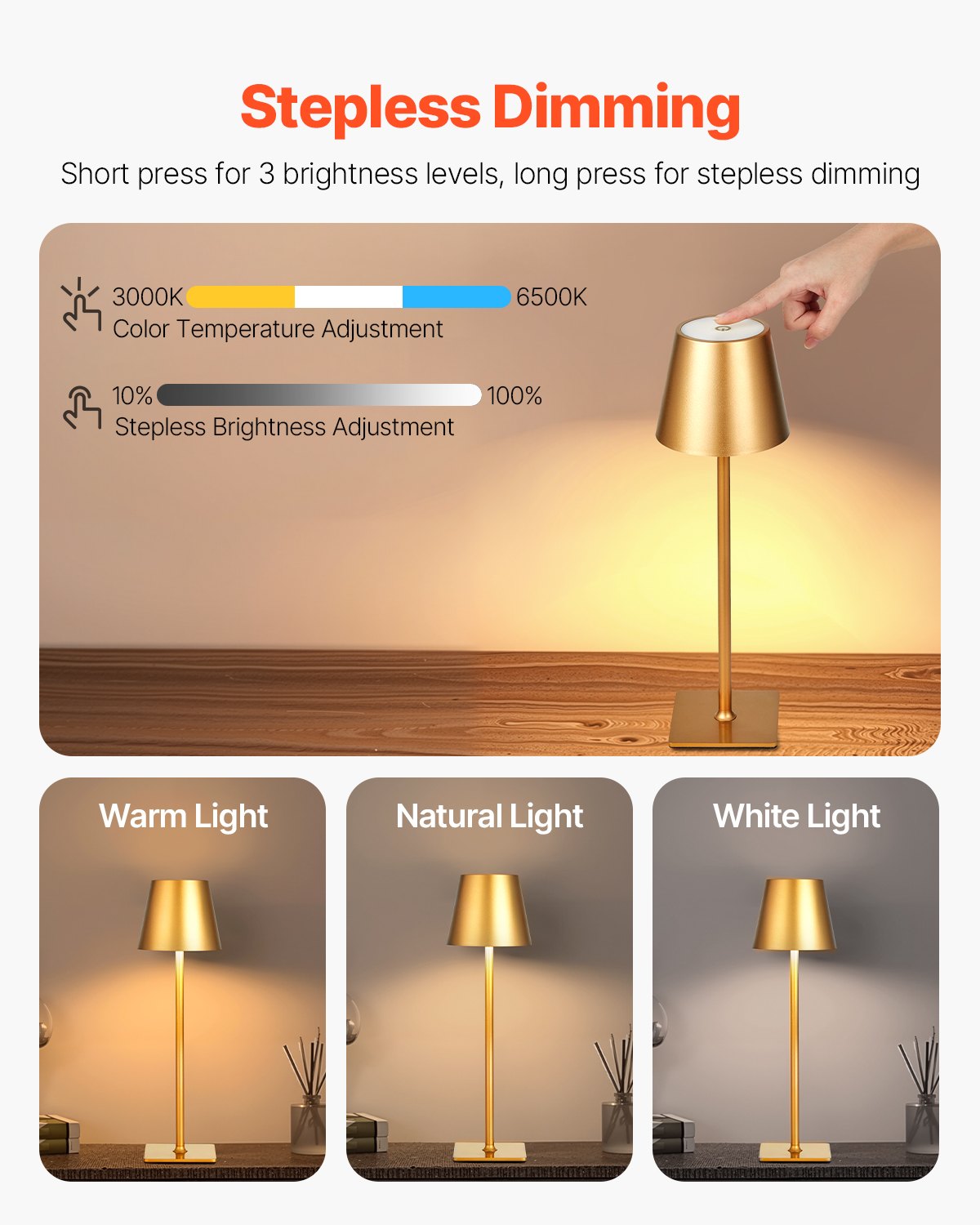 Cordless Rechargeable LED Table Lamp – Minimalist Design