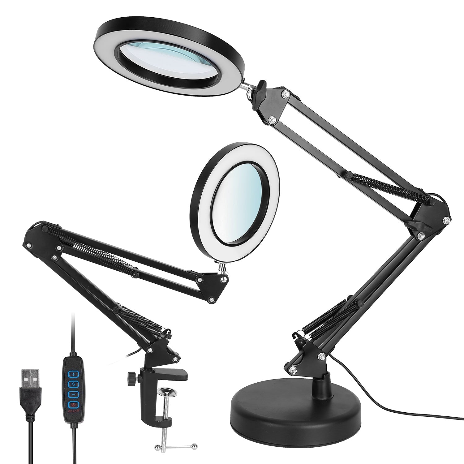 2 in 1 LED Magnifier Desk Lamp for Precision Tasks