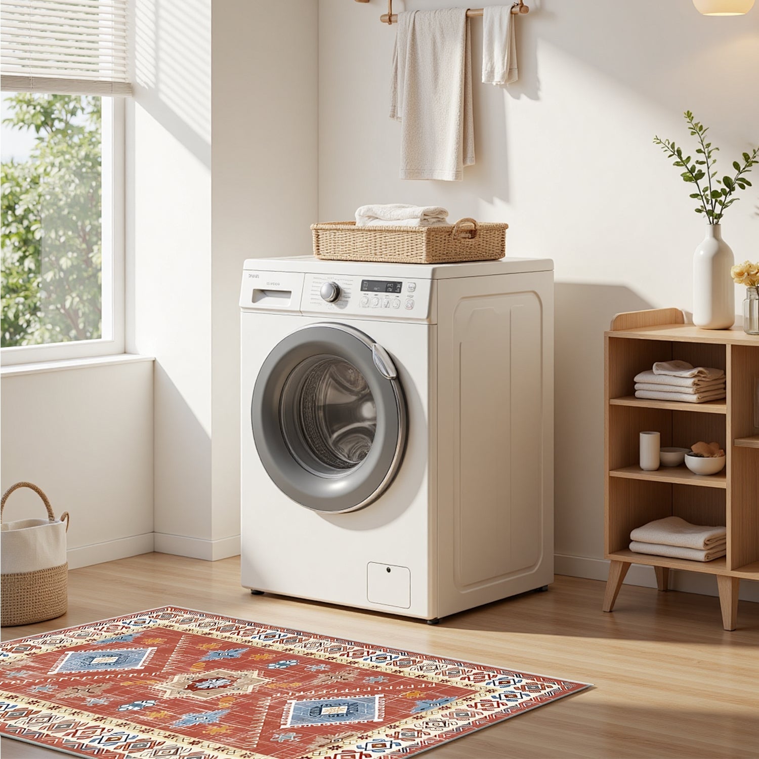 Boho Floral 4-Piece Kitchen Rug Set – Soft & Durable