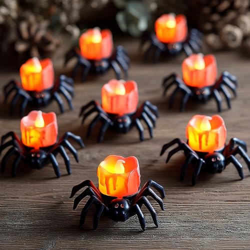 Dazzle Bright 12 Pack Halloween Spider Tea Lights Candles