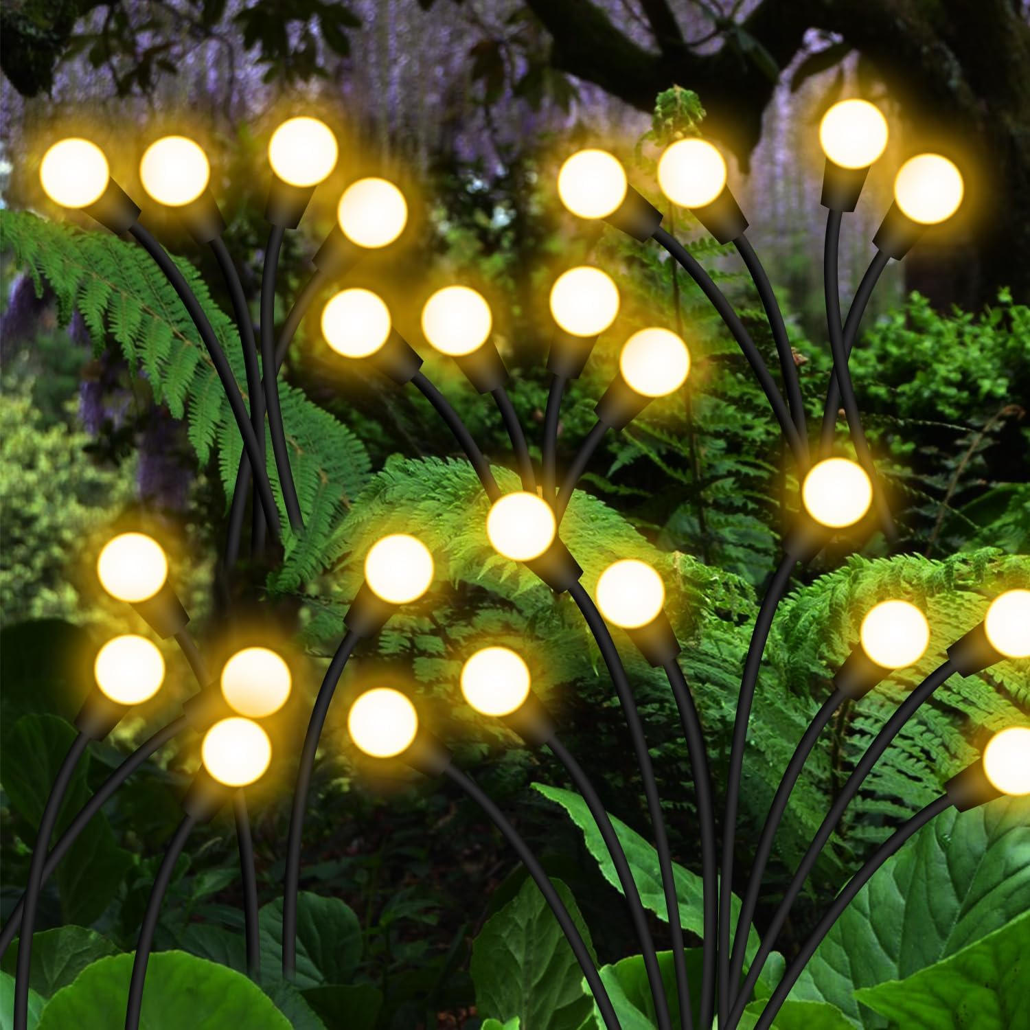 SOLARBABY Solar Garden Lights,4 Pack Solar Lights Outdoor Multicolor Changing Led Solar Flower with Bigger Lily,Solar Powered Lights for Yard Patio Pathway Balcony Outside Decoration