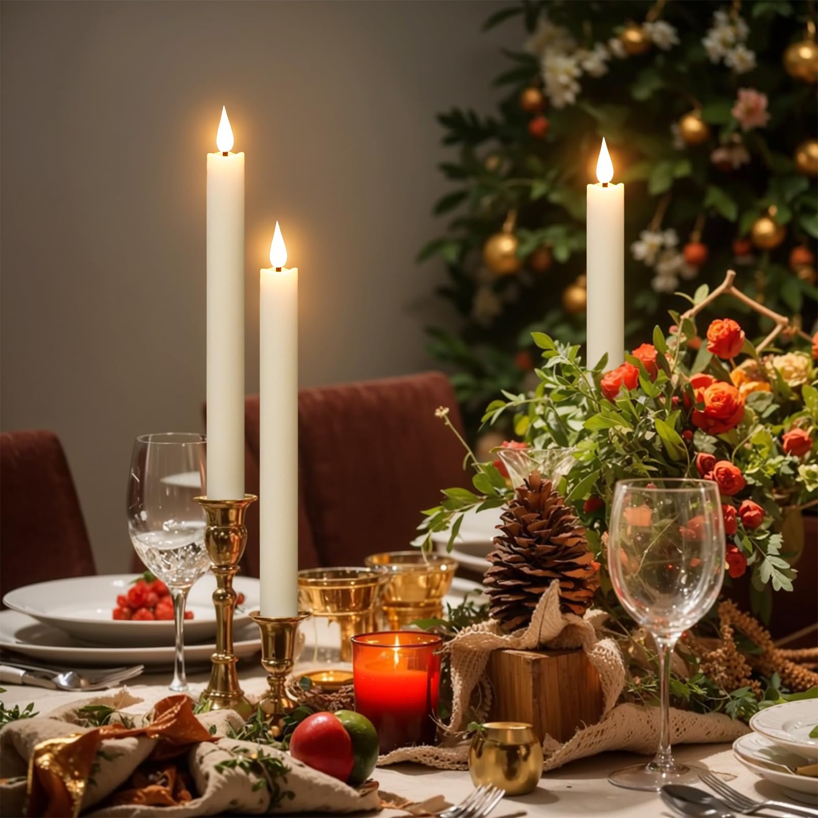 GenSwin Halloween Black Taper Flameless Candles