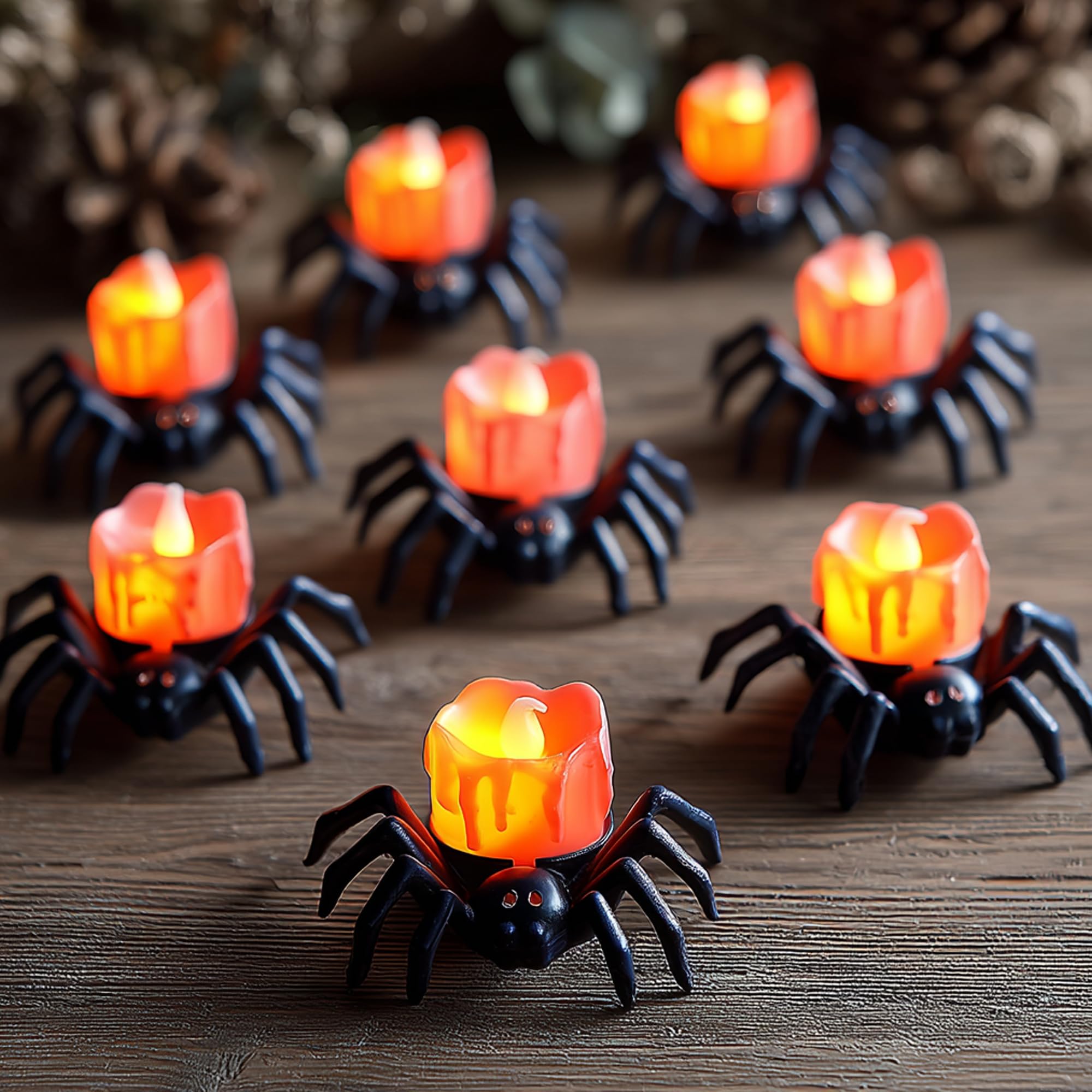 Dazzle Bright 12 Pack Halloween Spider Tea Lights Candles