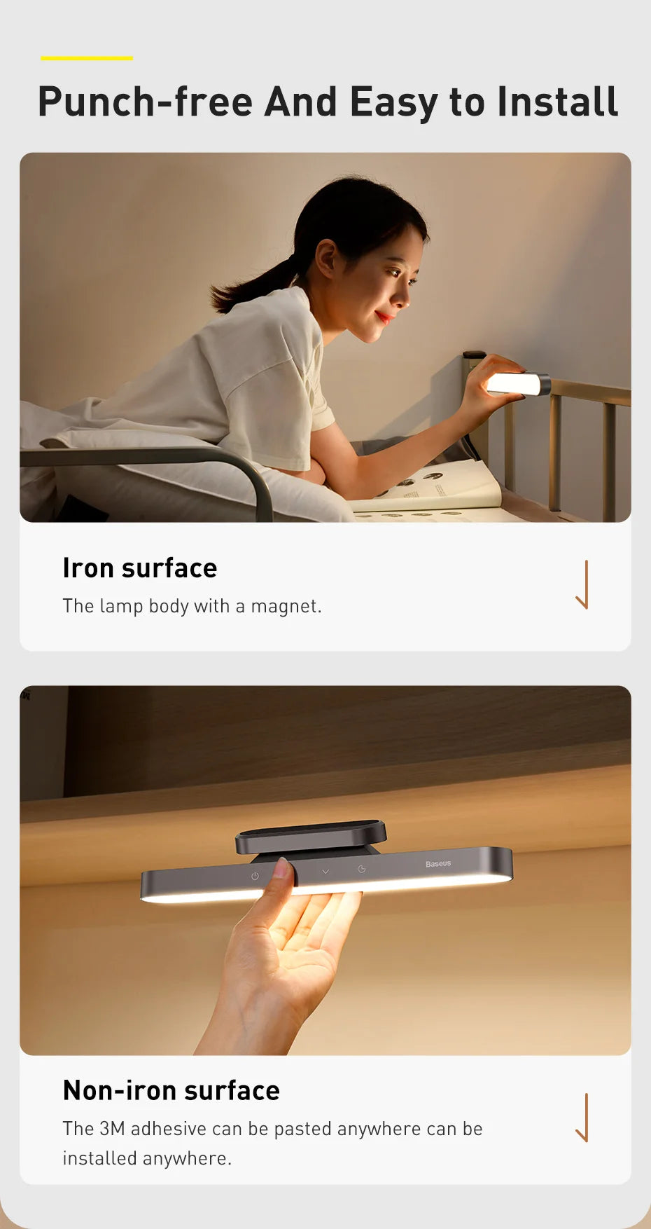 Baseus Magnetic Desk Lamp Rechargeable LED Dimming Light
