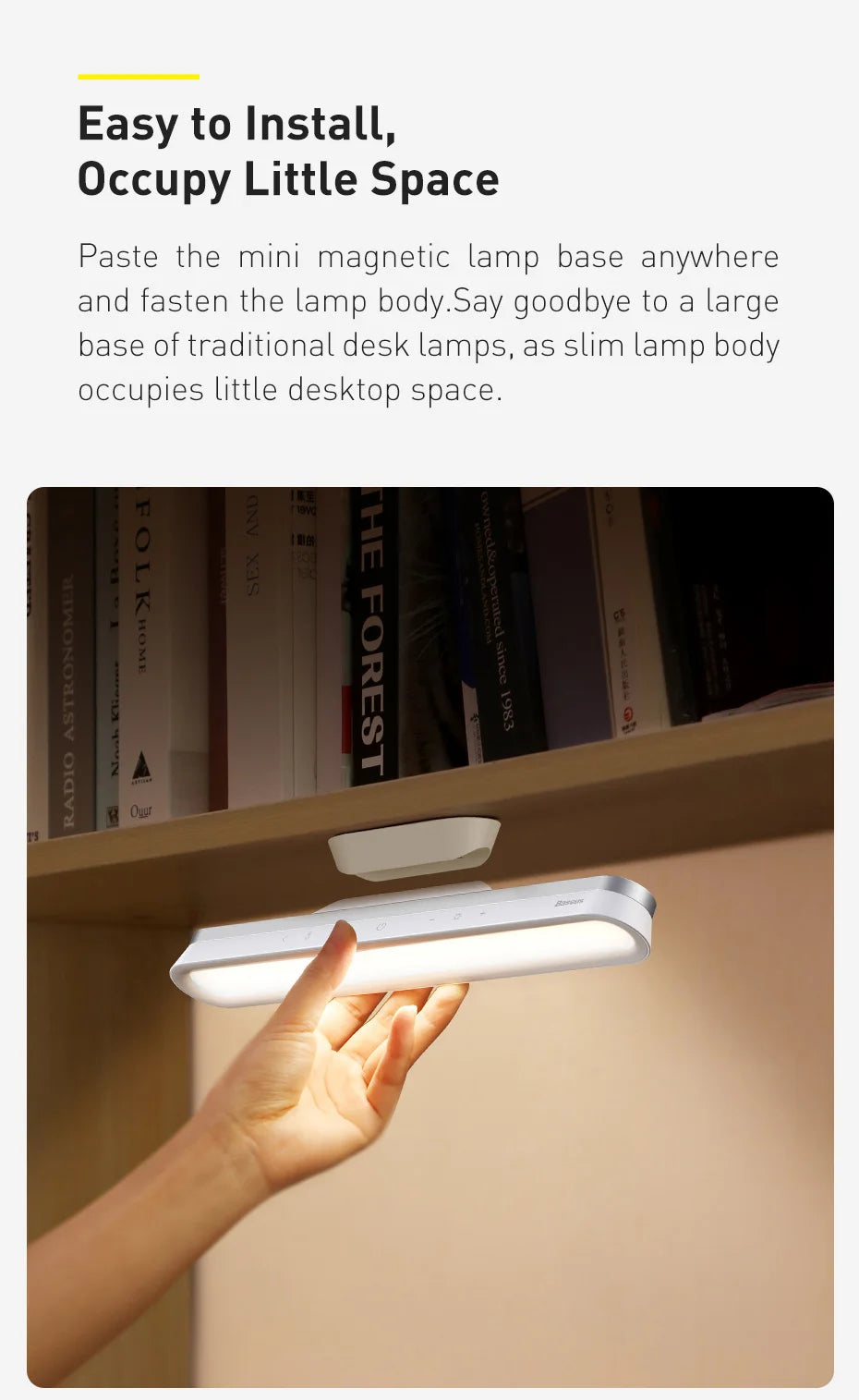 Baseus Magnetic Desk Lamp Rechargeable LED Dimming Light