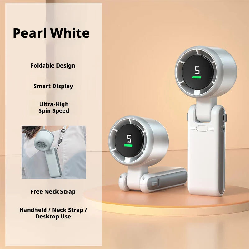 Portable Turbo Handheld Fan USB Rechargeable LED Display