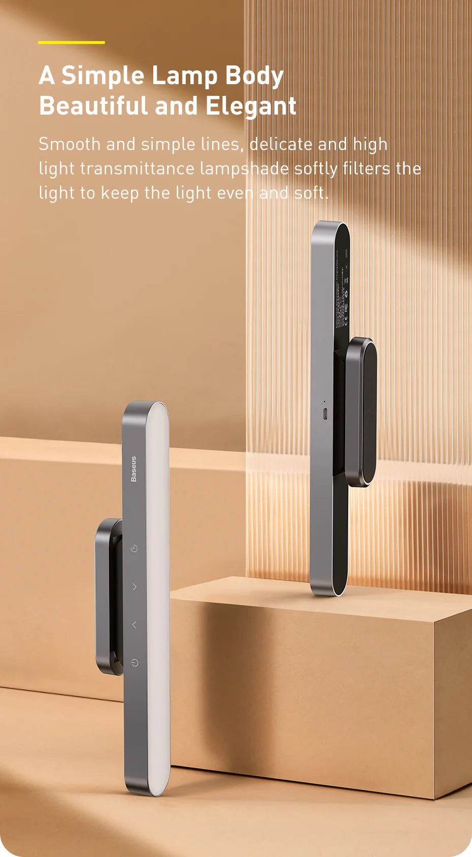 Baseus Magnetic Desk Lamp Rechargeable LED Dimming Light