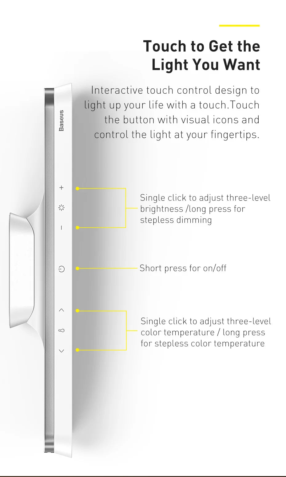 Baseus Magnetic Desk Lamp Rechargeable LED Dimming Light