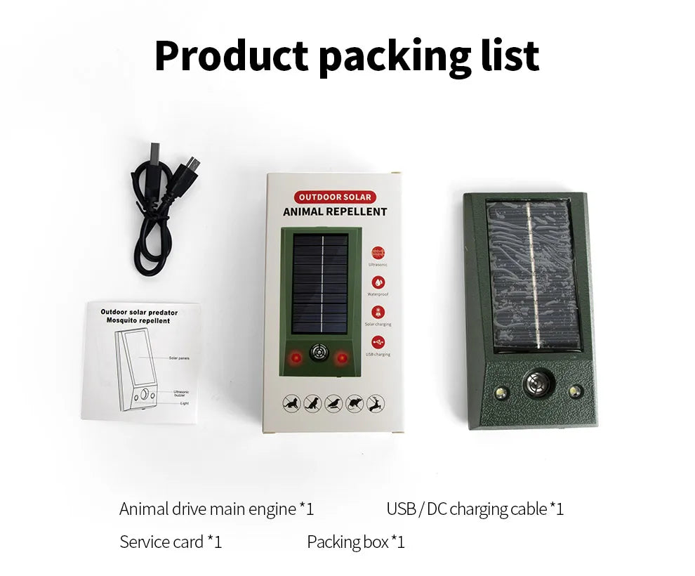 Solar Ultrasonic Animal Repellent Bird Pest Controller