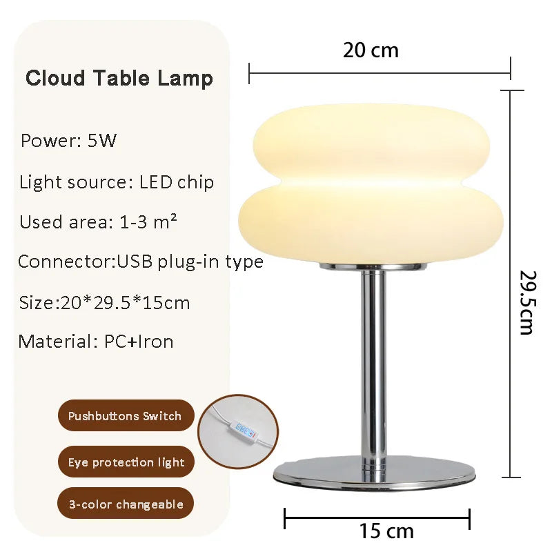 Macaron LED Table Lamp Dimming Night Light Bedroom Decor