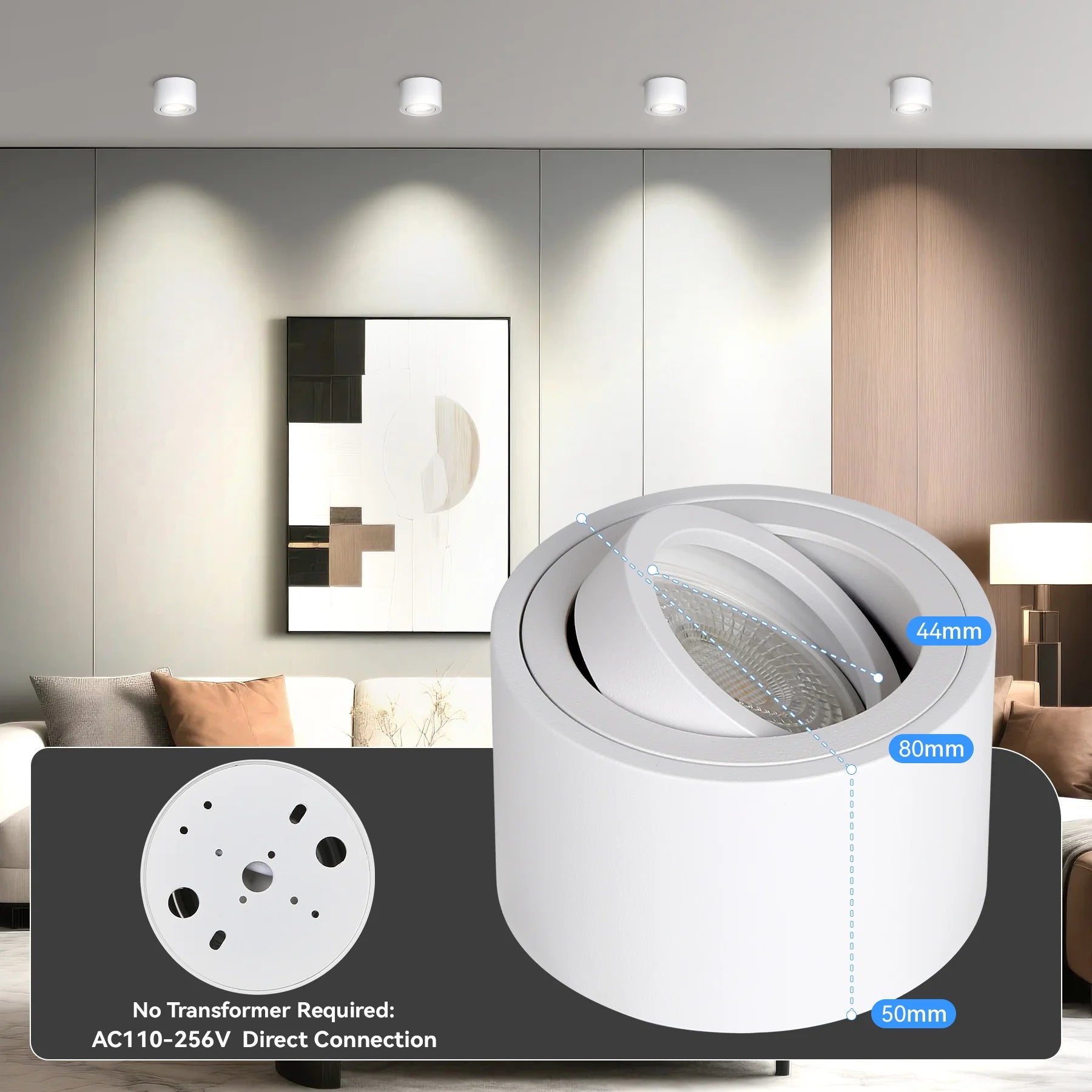 GU10 Ceiling LED Spotlight Adjustable Angle 110-220V