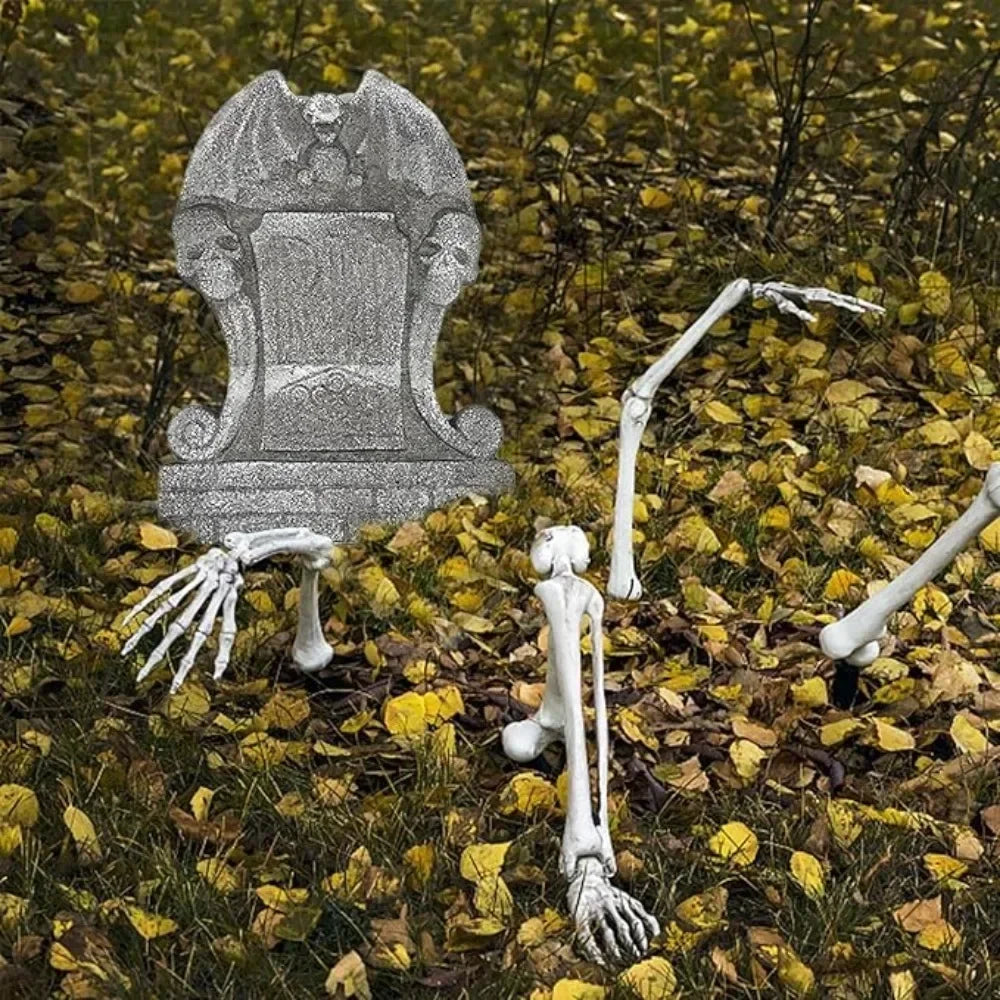 4pcs Foam Skeleton Rip Tombstone Halloween Party Decoration Grave Bat Horror House Prop Decor Ornament Halloween Party Supply