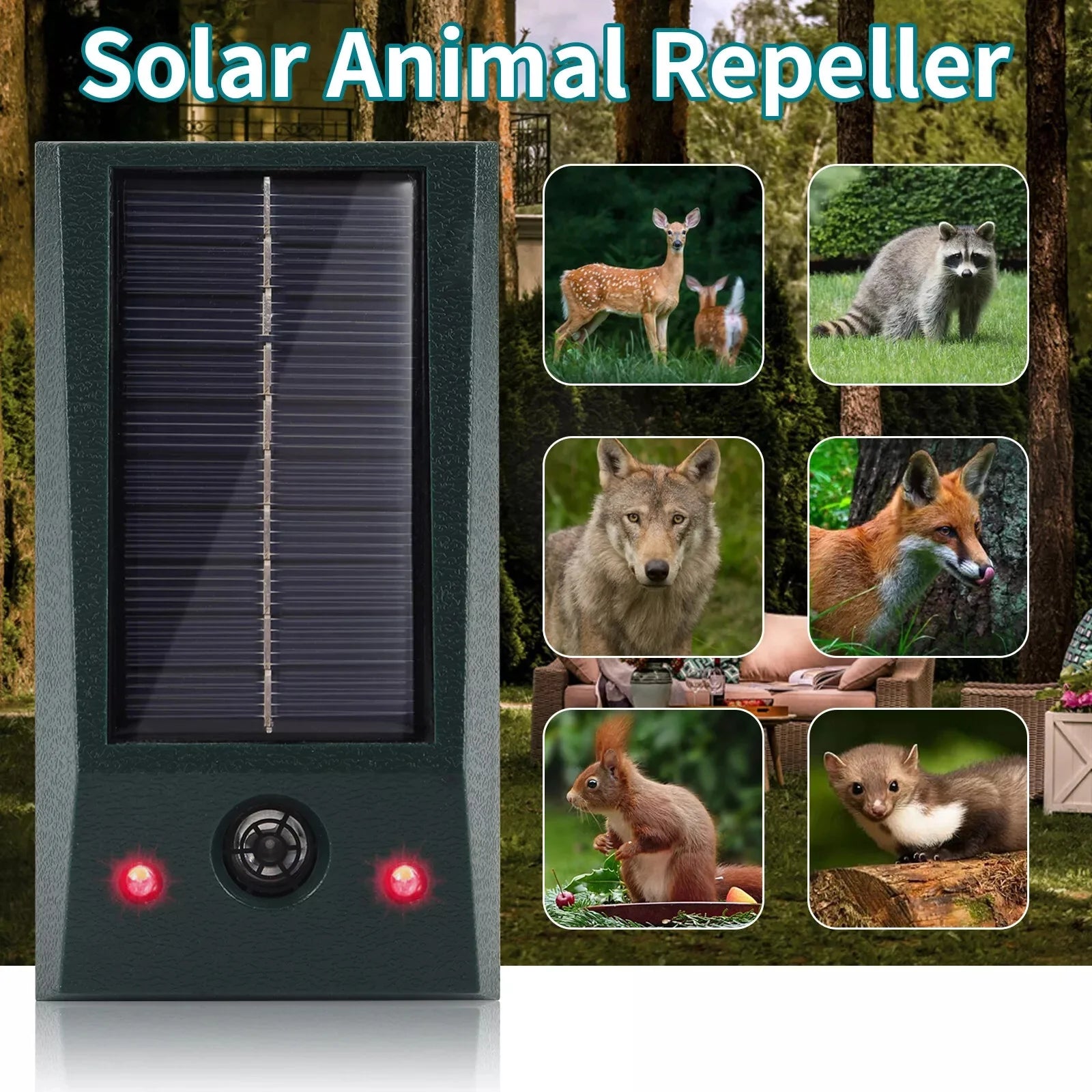 Solar Ultrasonic Animal Repellent Bird Pest Controller