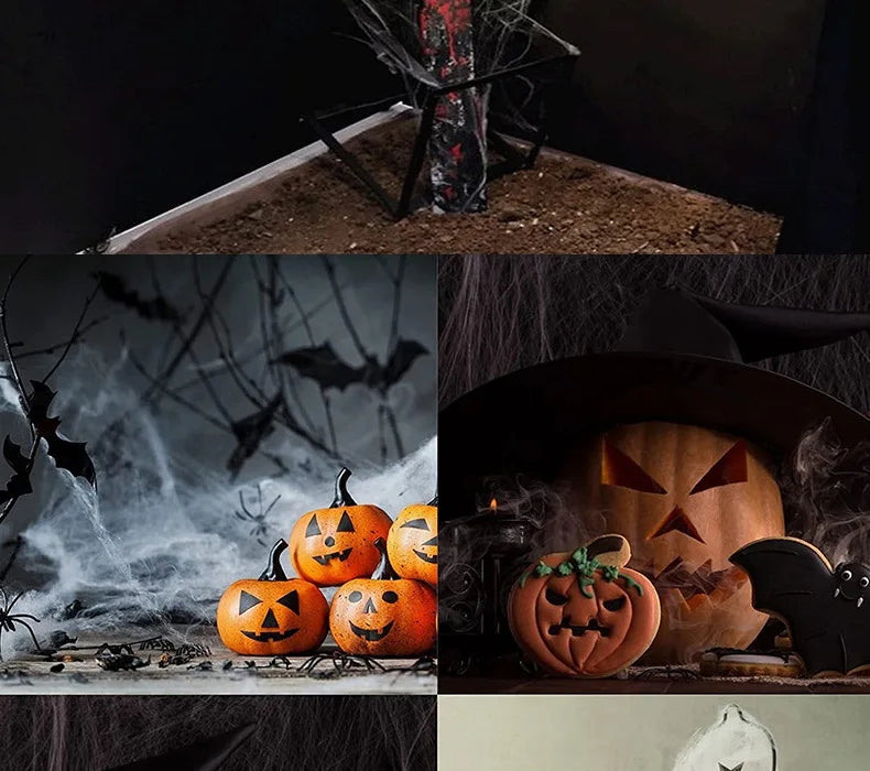 Halloween Decoration White Spider Web Artificial Stretchy Cobweb for Halloween Scary Home Party Scene Props Haunted House Decor