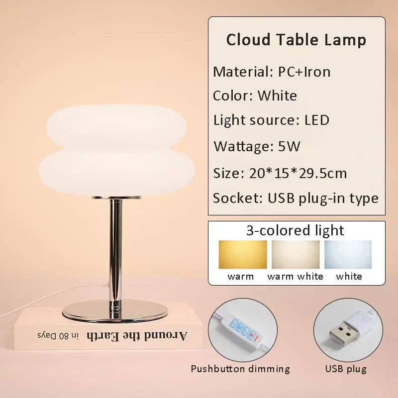 Macaron LED Table Lamp Dimming Night Light Bedroom Decor