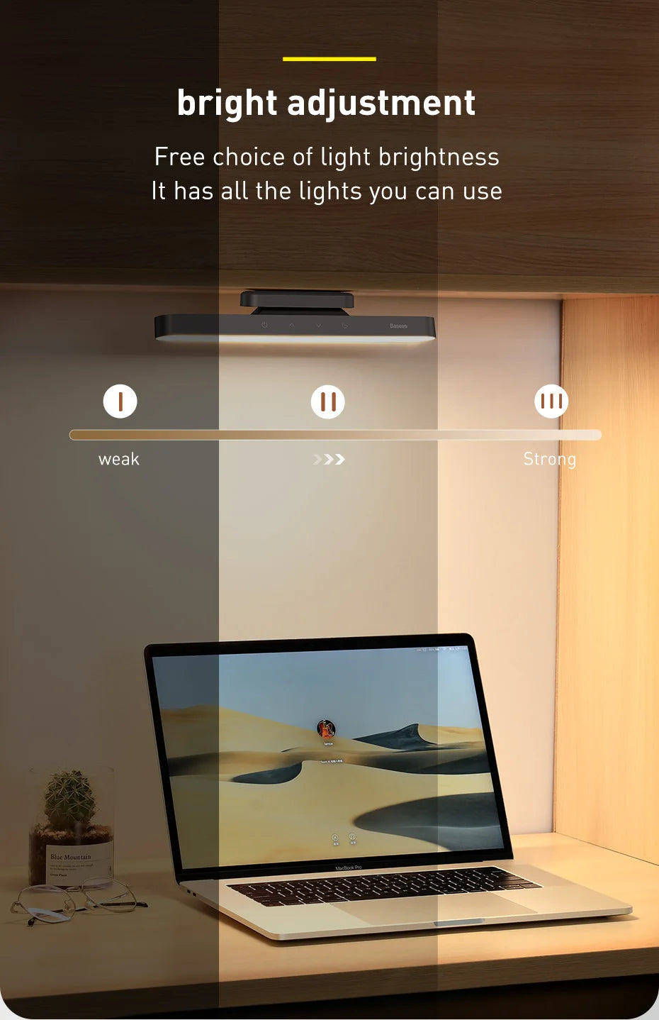 Baseus Magnetic Desk Lamp Rechargeable LED Dimming Light