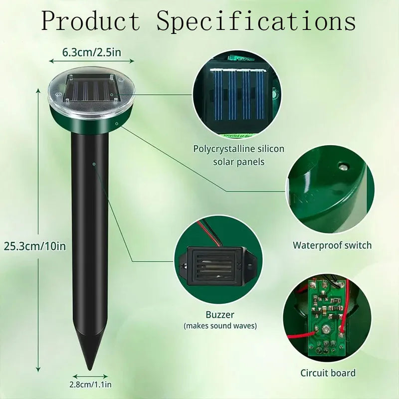 Solar Ultrasonic Mole Repellent Insect Repeller