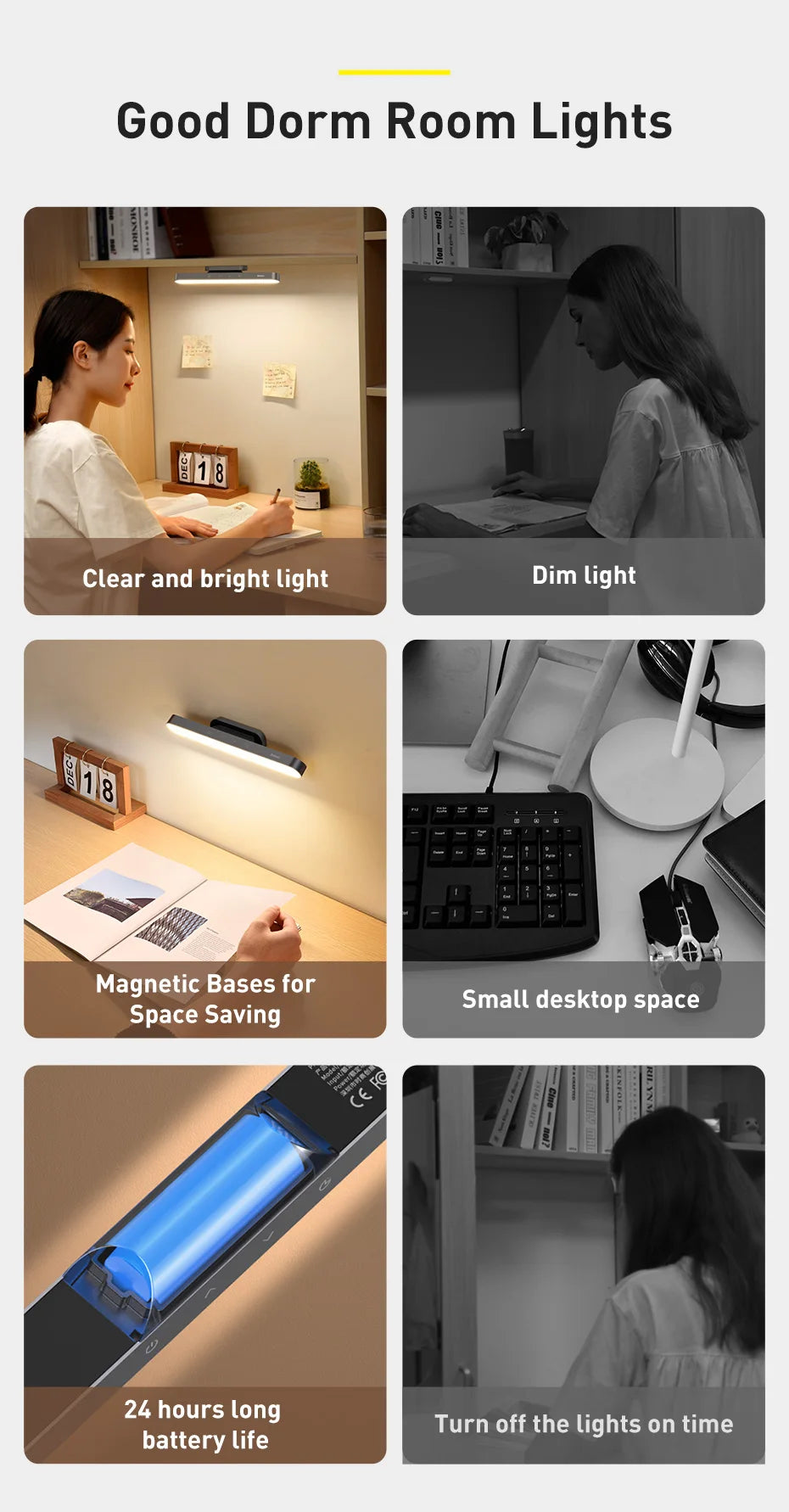 Baseus Magnetic Desk Lamp Rechargeable LED Dimming Light