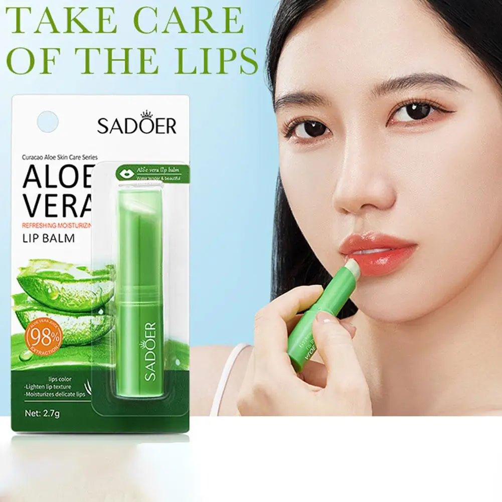 Refreshing hydrating repair lipstick Aloe Vera Vitamin essence Double Protection Moisturizing Water Lip Balm beauty skincare