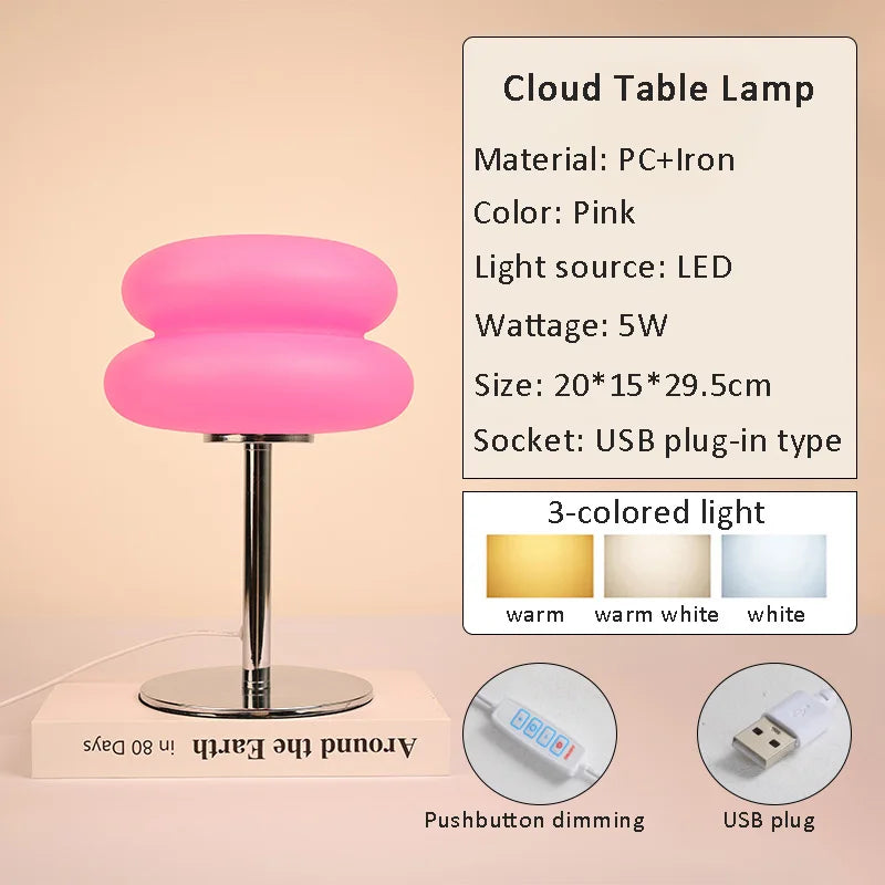 Macaron LED Table Lamp Dimming Night Light Bedroom Decor