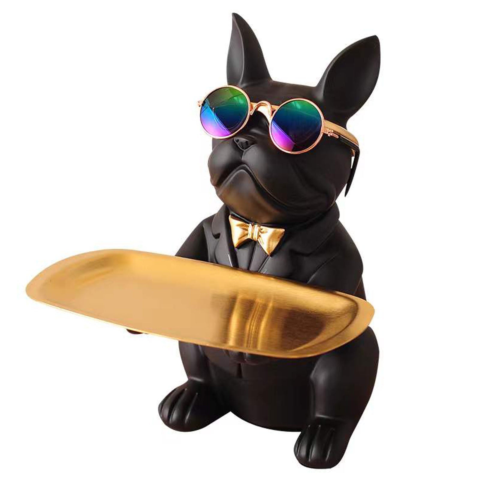 French Bulldog Decorative Tray Statue – Cute Home Accent