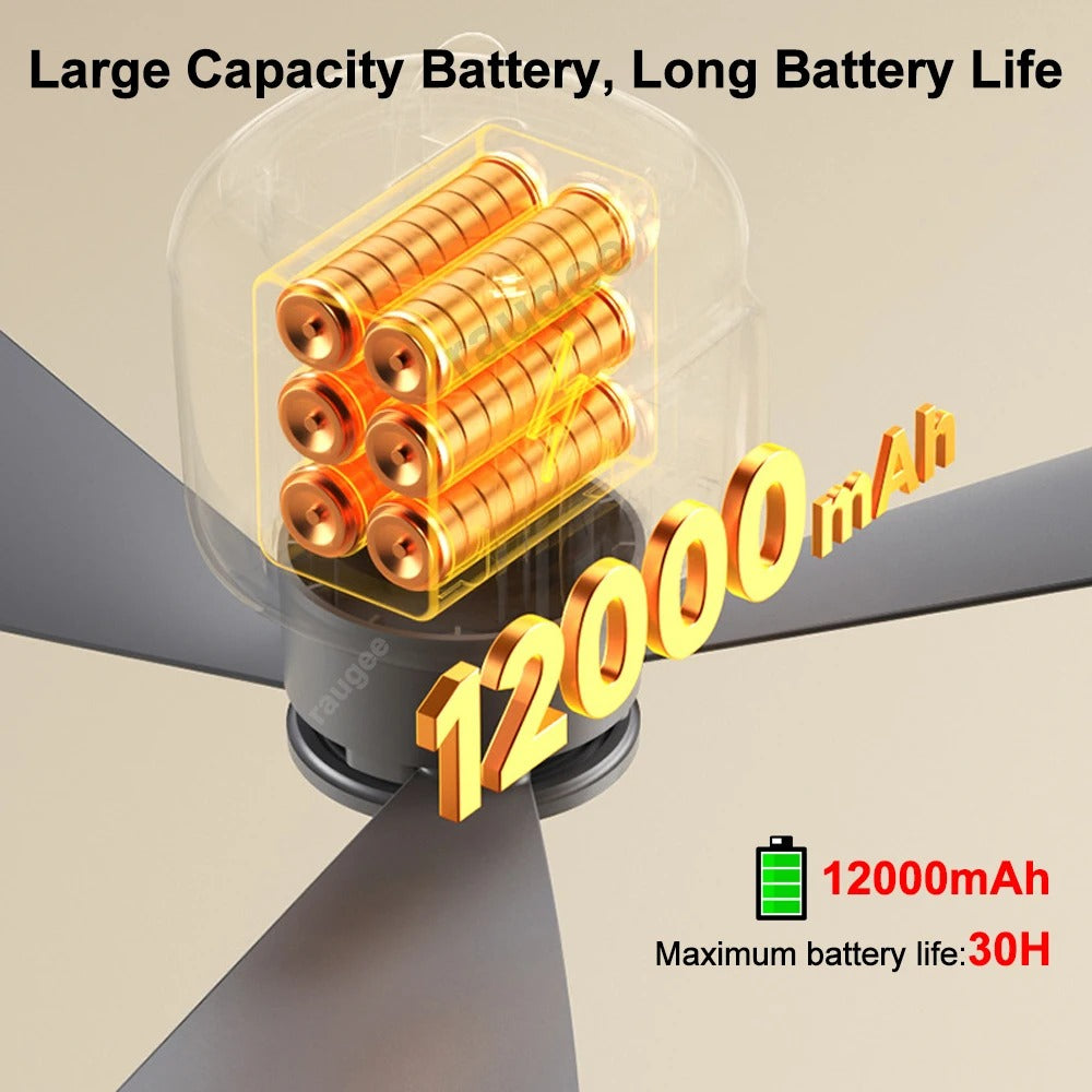 12000mAh Portable Ceiling Fan